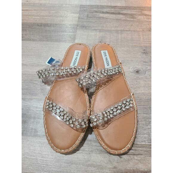 Steve Madden size 8.5 women's Zendaya silver espadrille style sandals - Picture 2 of 9